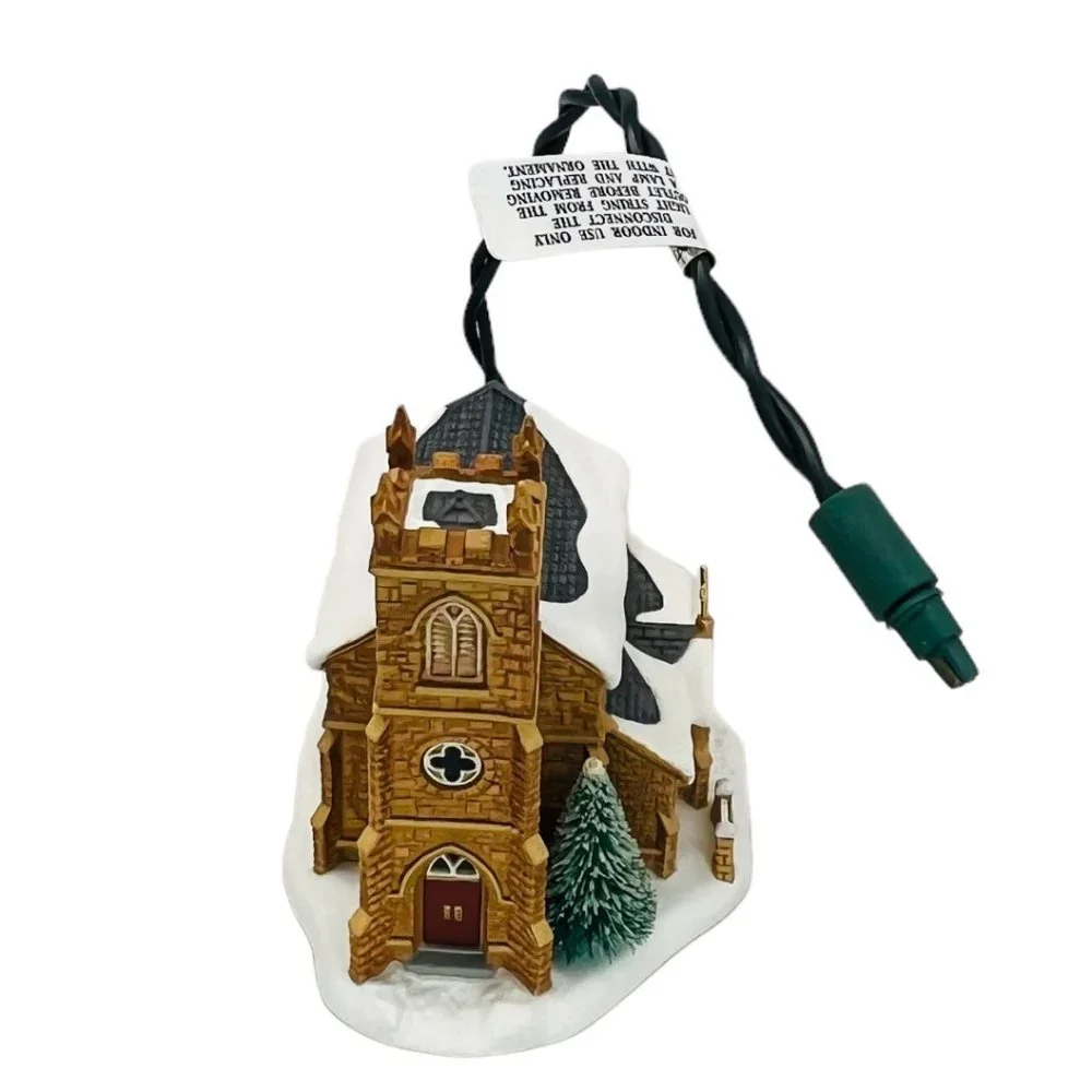 Hallmark Keepsake Candlelight Services Old Stone Church Light Feature Ornament
